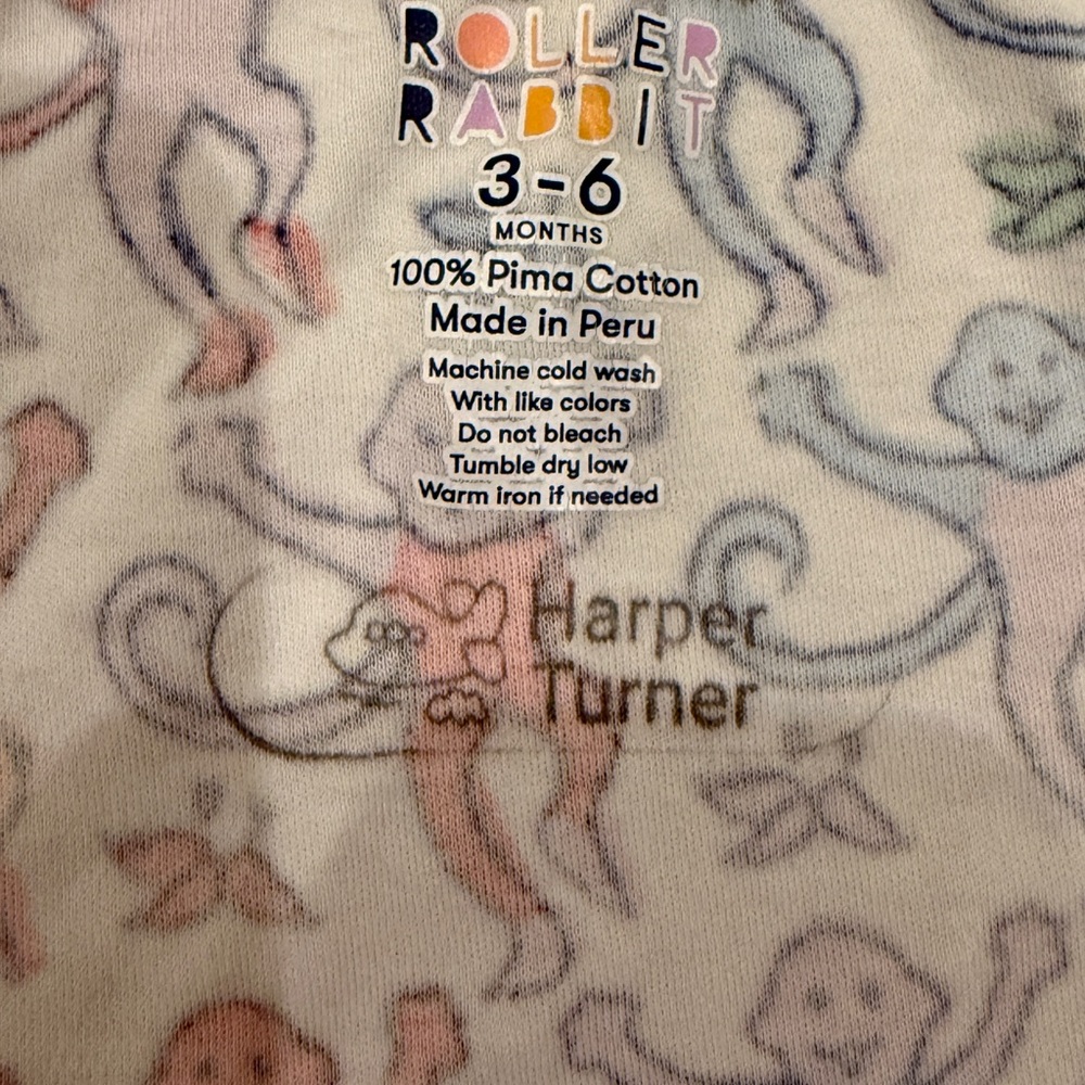 Roller Rabbit Disco Monkey Infant onesie 3-6 months - Picture 3 of 3